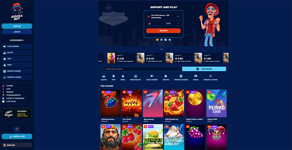 Gonzabet interface